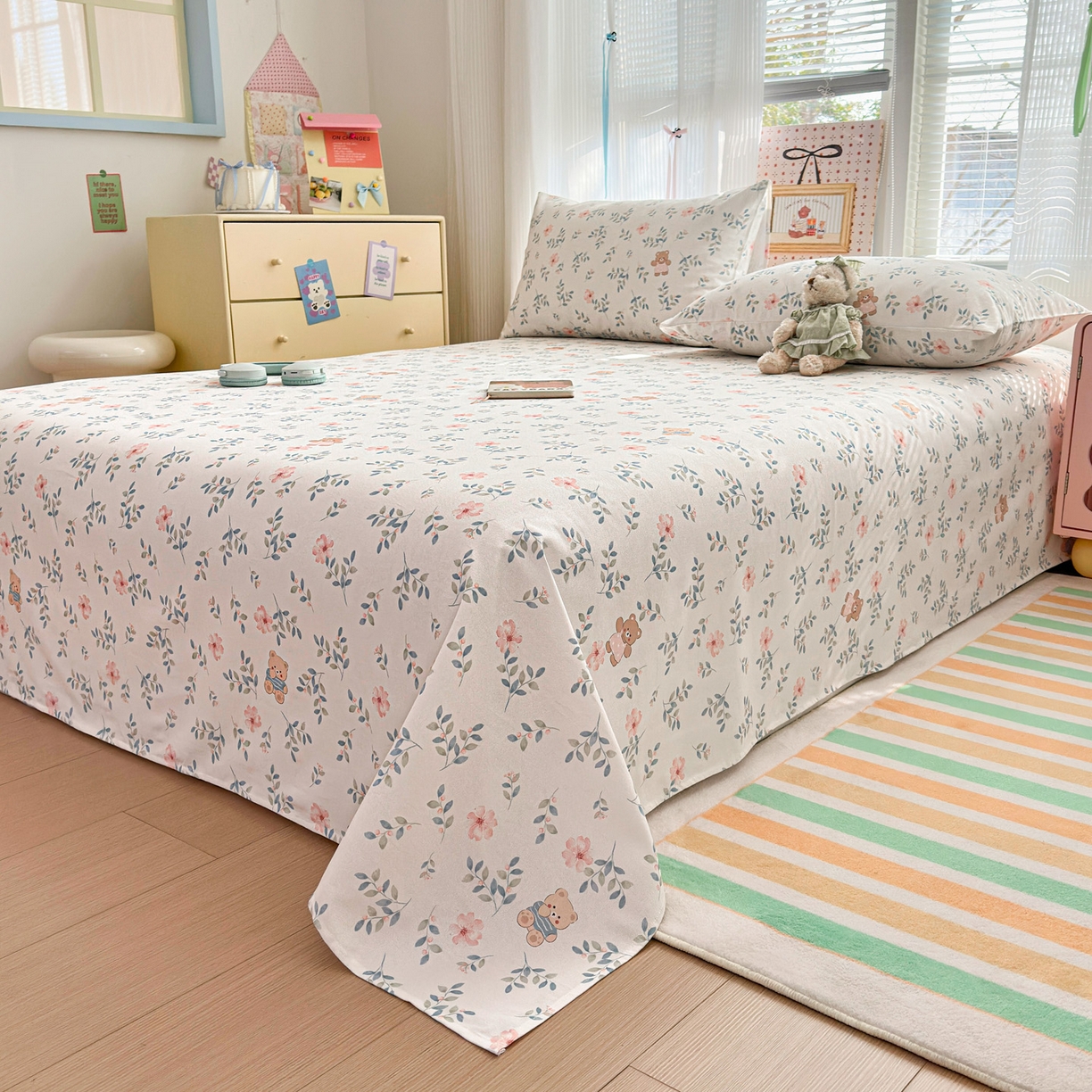 91家纺网 家纺一手货源 找家纺 女子家纺 2026新款全棉老粗布床单 小圆满