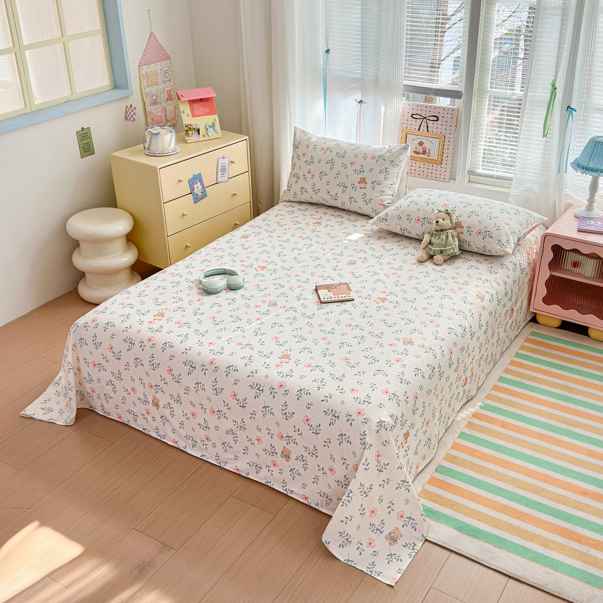 91家纺网 家纺一手货源 找家纺 女子家纺 2026新款全棉老粗布床单 小圆满