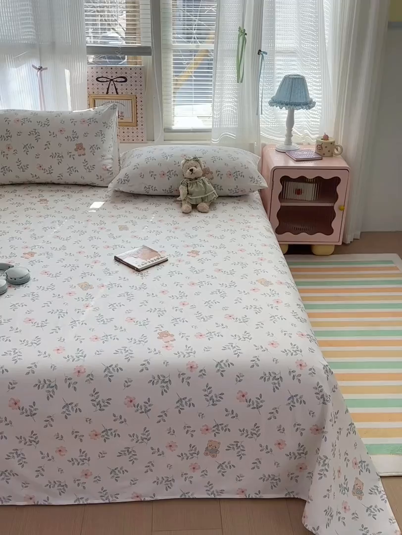 91家纺网 家纺一手货源 找家纺 女子家纺 2026新款全棉老粗布床单 小圆满