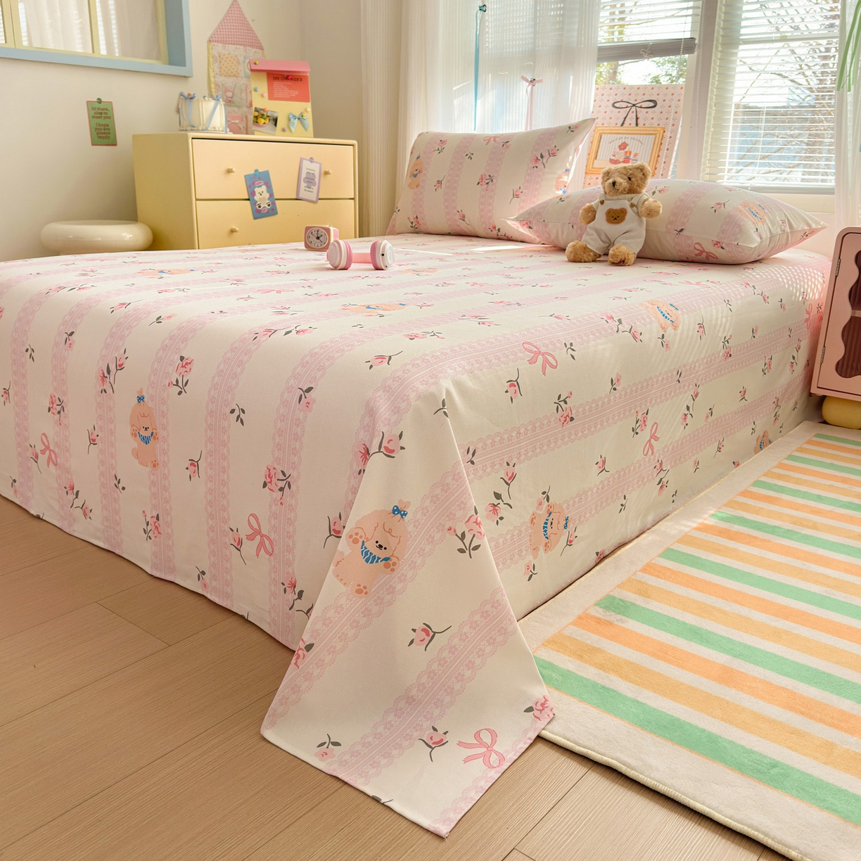 91家纺网 家纺一手货源 找家纺 女子家纺 2026新款全棉老粗布床单 星愿