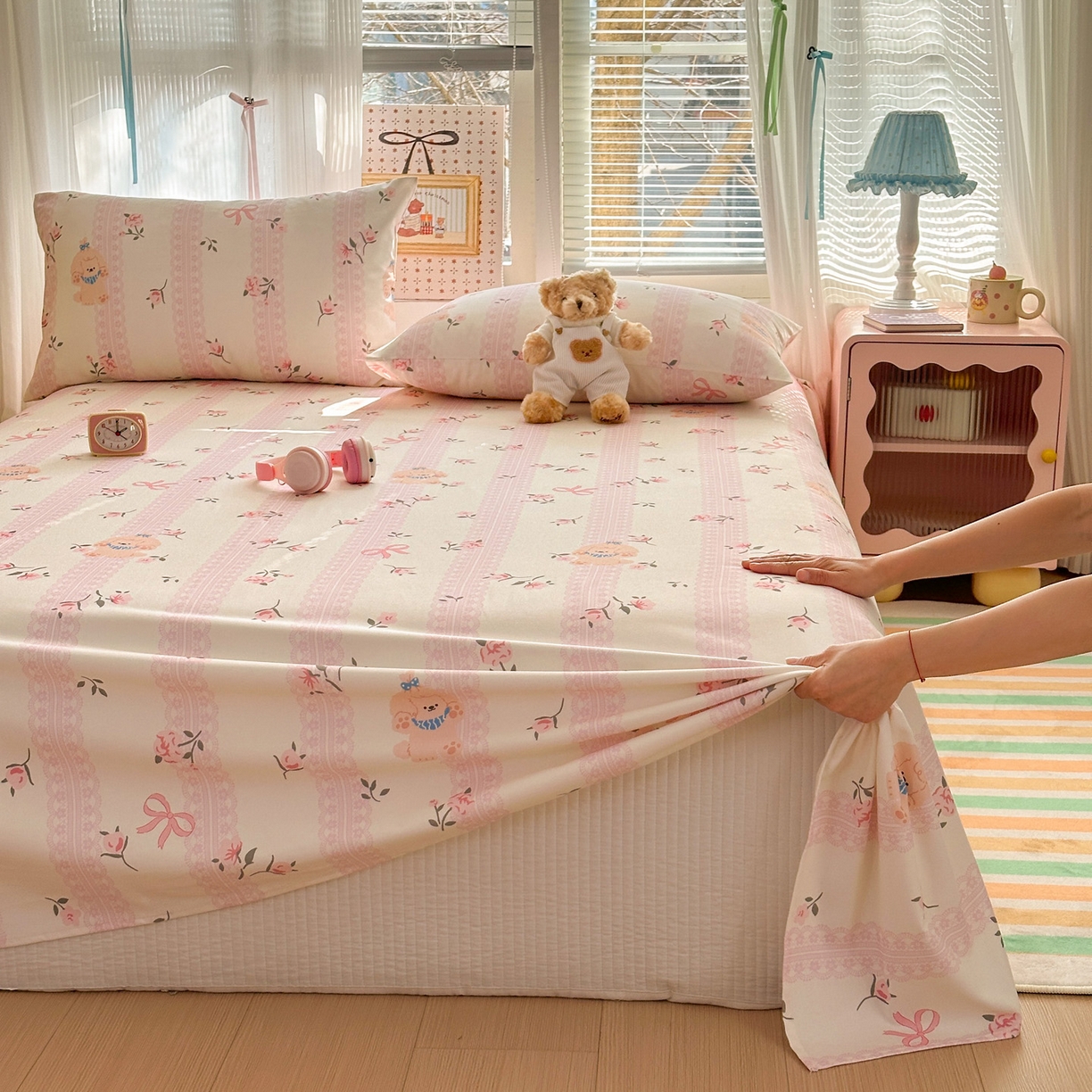 91家纺网 家纺一手货源 找家纺 女子家纺 2026新款全棉老粗布床单 星愿