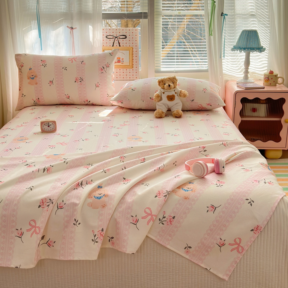 91家纺网 家纺一手货源 找家纺 女子家纺 2026新款全棉老粗布床单 星愿