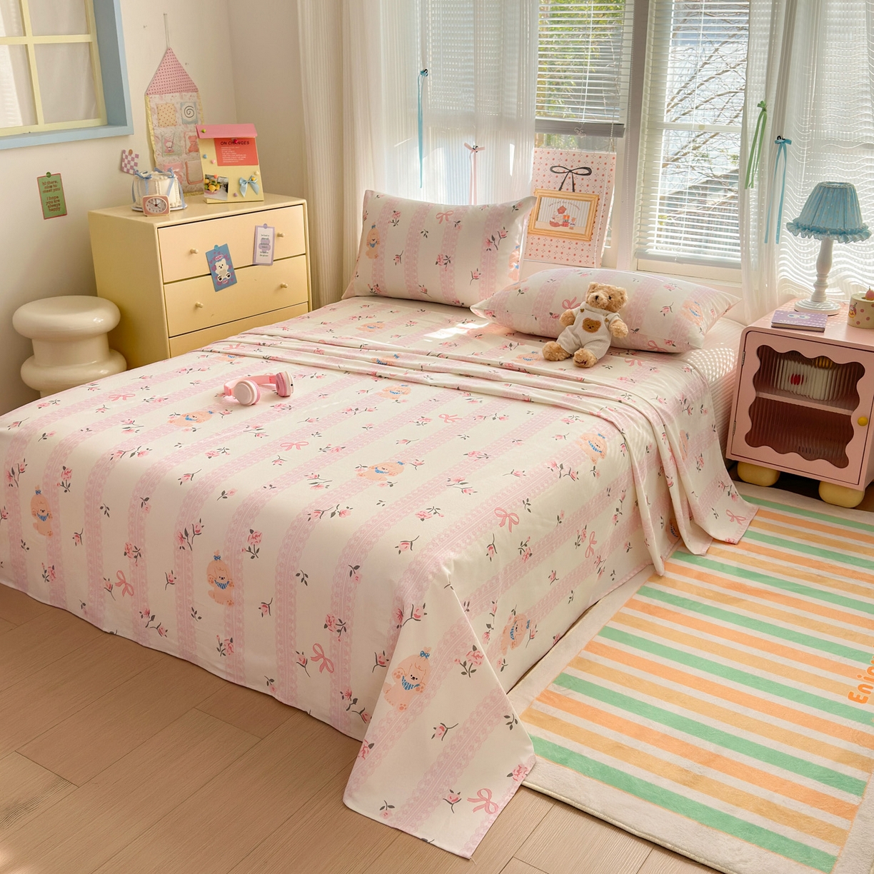 91家纺网 家纺一手货源 找家纺 女子家纺 2026新款全棉老粗布床单 星愿