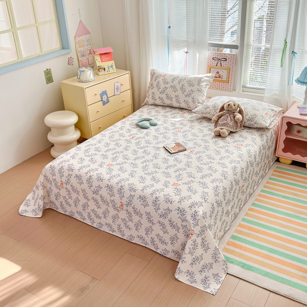 91家纺网 家纺一手货源 找家纺 女子家纺 2026新款全棉老粗布床单 醒春