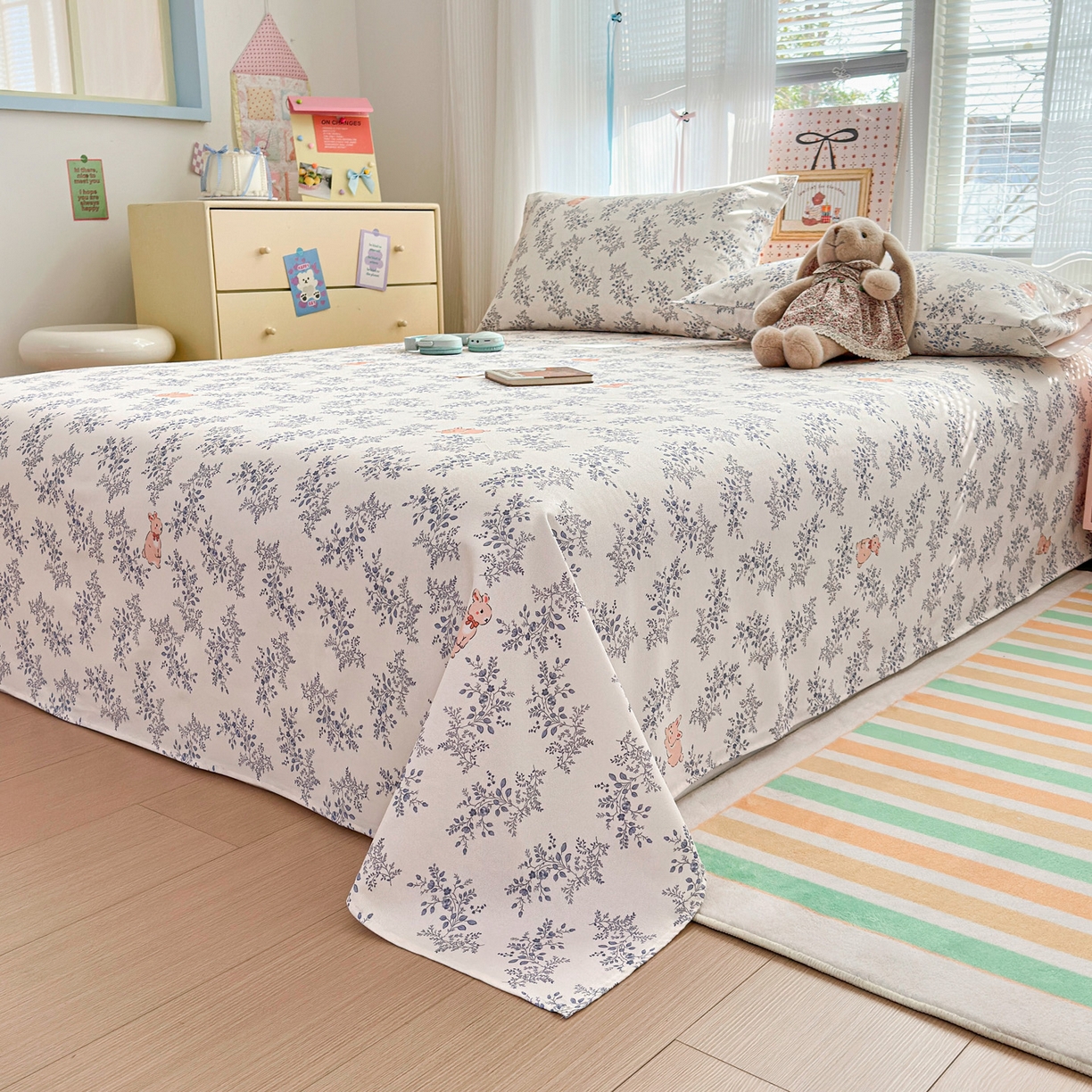 91家纺网 家纺一手货源 找家纺 女子家纺 2026新款全棉老粗布床单 醒春