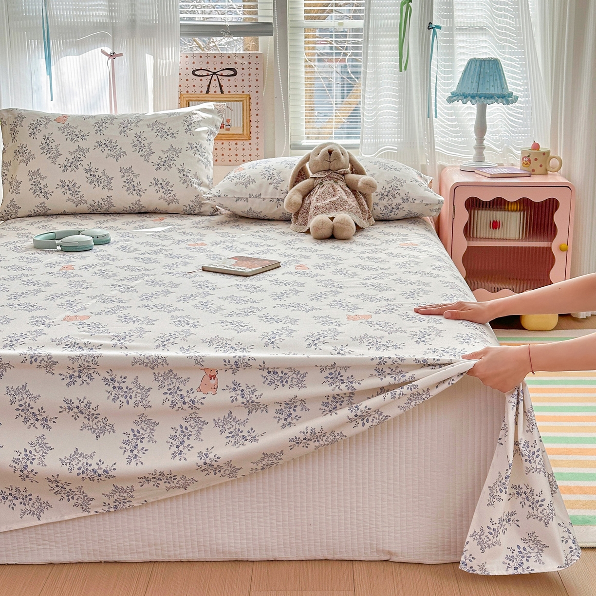 91家纺网 家纺一手货源 找家纺 女子家纺 2026新款全棉老粗布床单 醒春