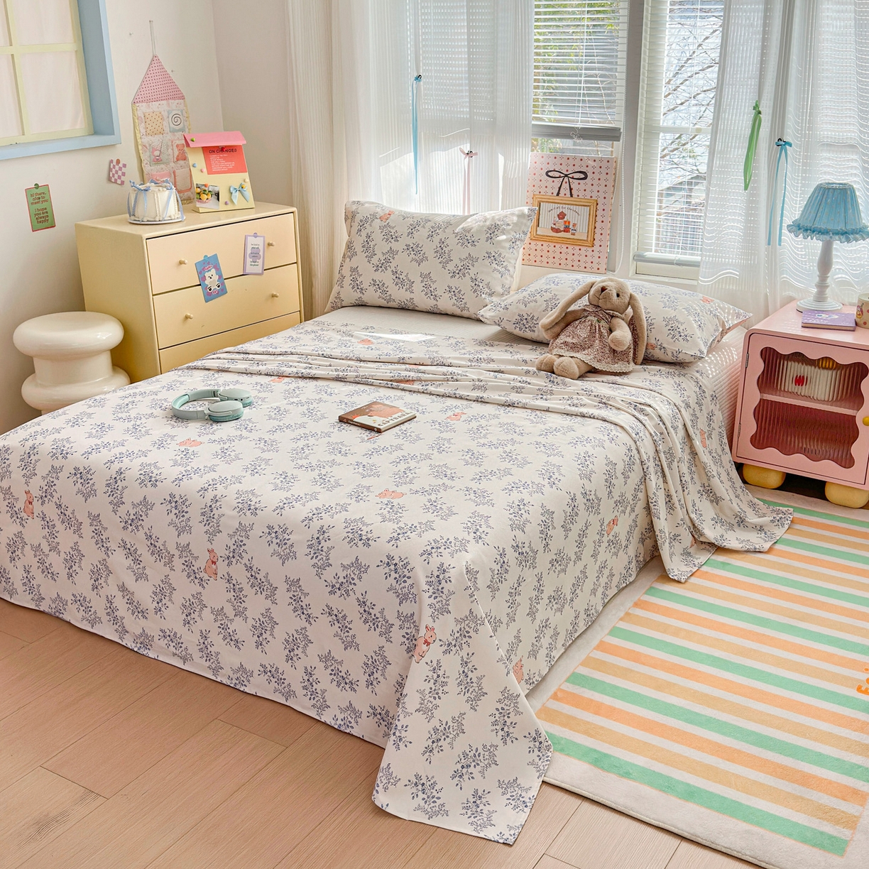 91家纺网 家纺一手货源 找家纺 女子家纺 2026新款全棉老粗布床单 醒春