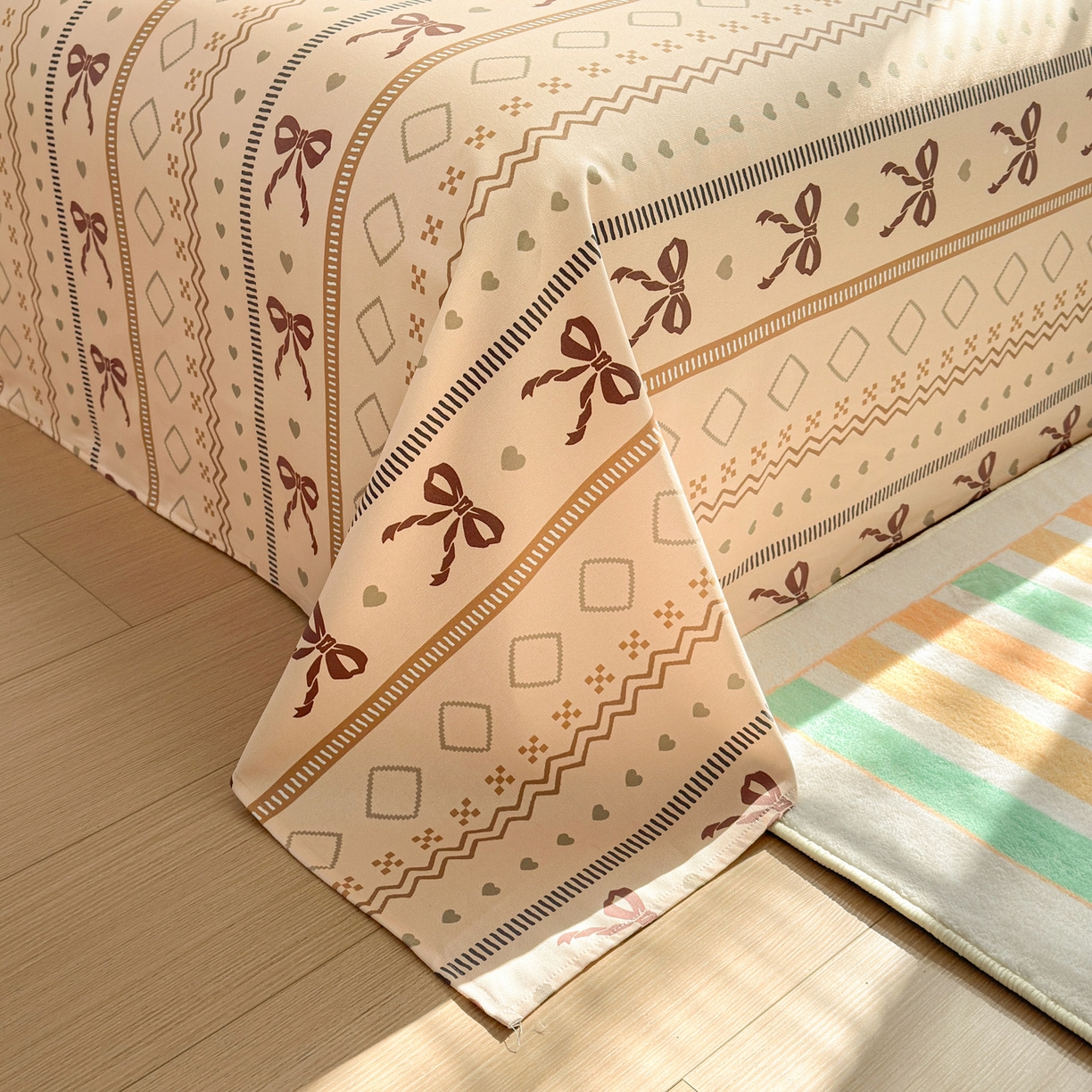 91家纺网 家纺一手货源 找家纺 女子家纺 2026新款全棉老粗布床单 幸运结