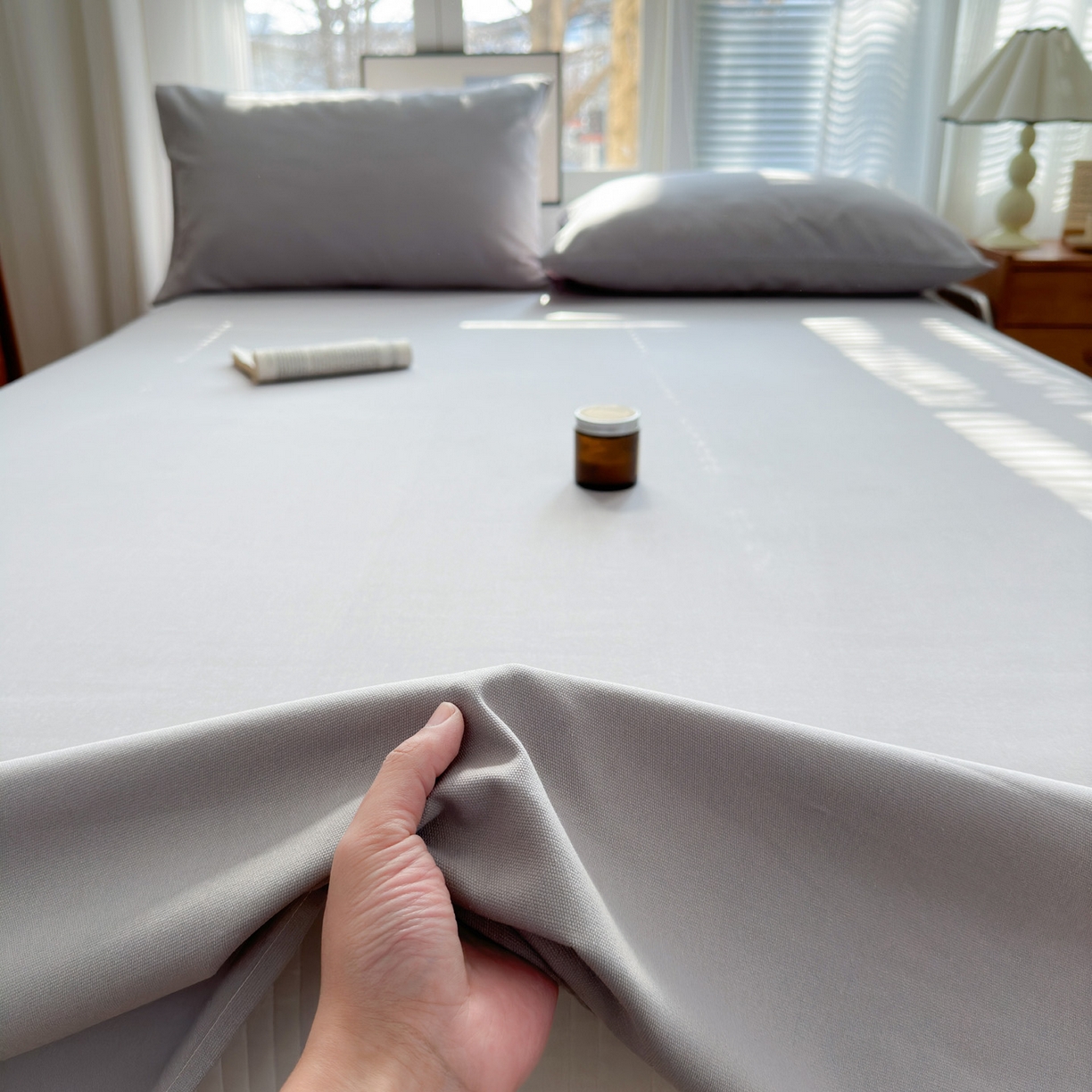 91家纺网 家纺一手货源 找家纺 女子家纺 2026新款全棉老粗布床单 雪花银