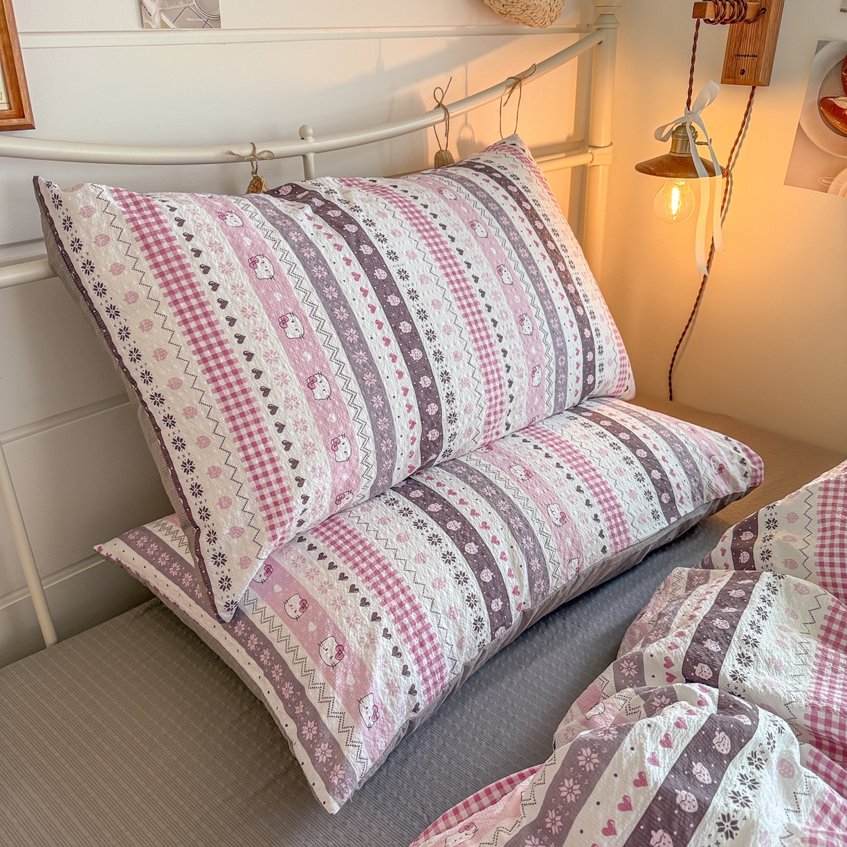 91家纺网 家纺一手货源 找家纺 初念 2026新款A类高品质110克超柔泡芙纱四件套 猫咪集