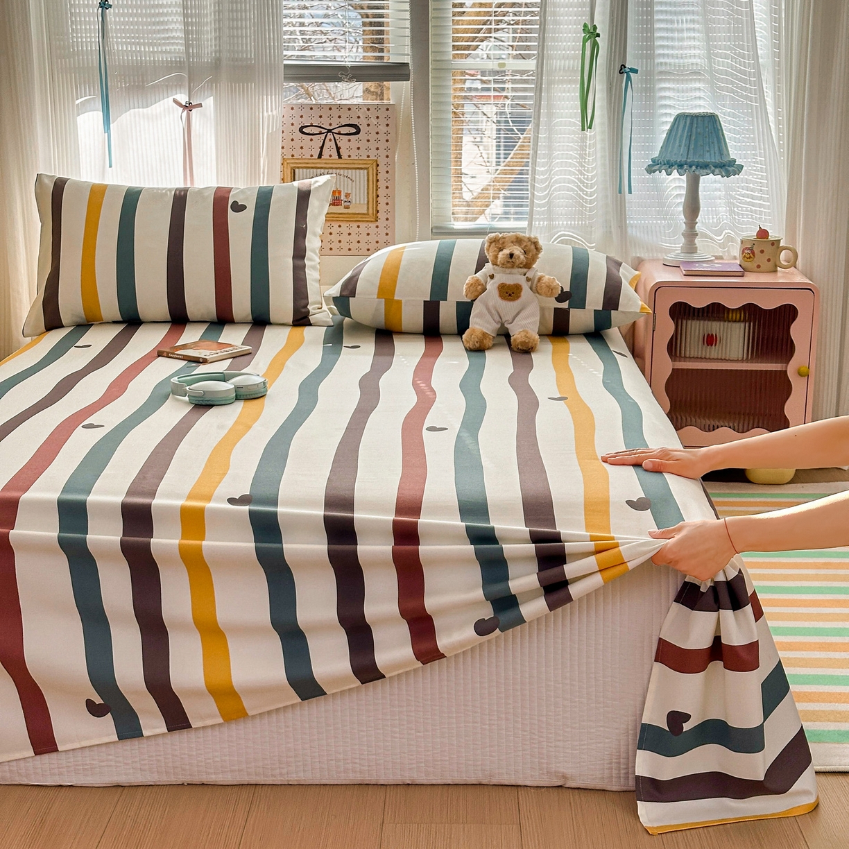 91家纺网 家纺一手货源 找家纺 女子家纺 2026新款全棉老粗布床单 雅灰