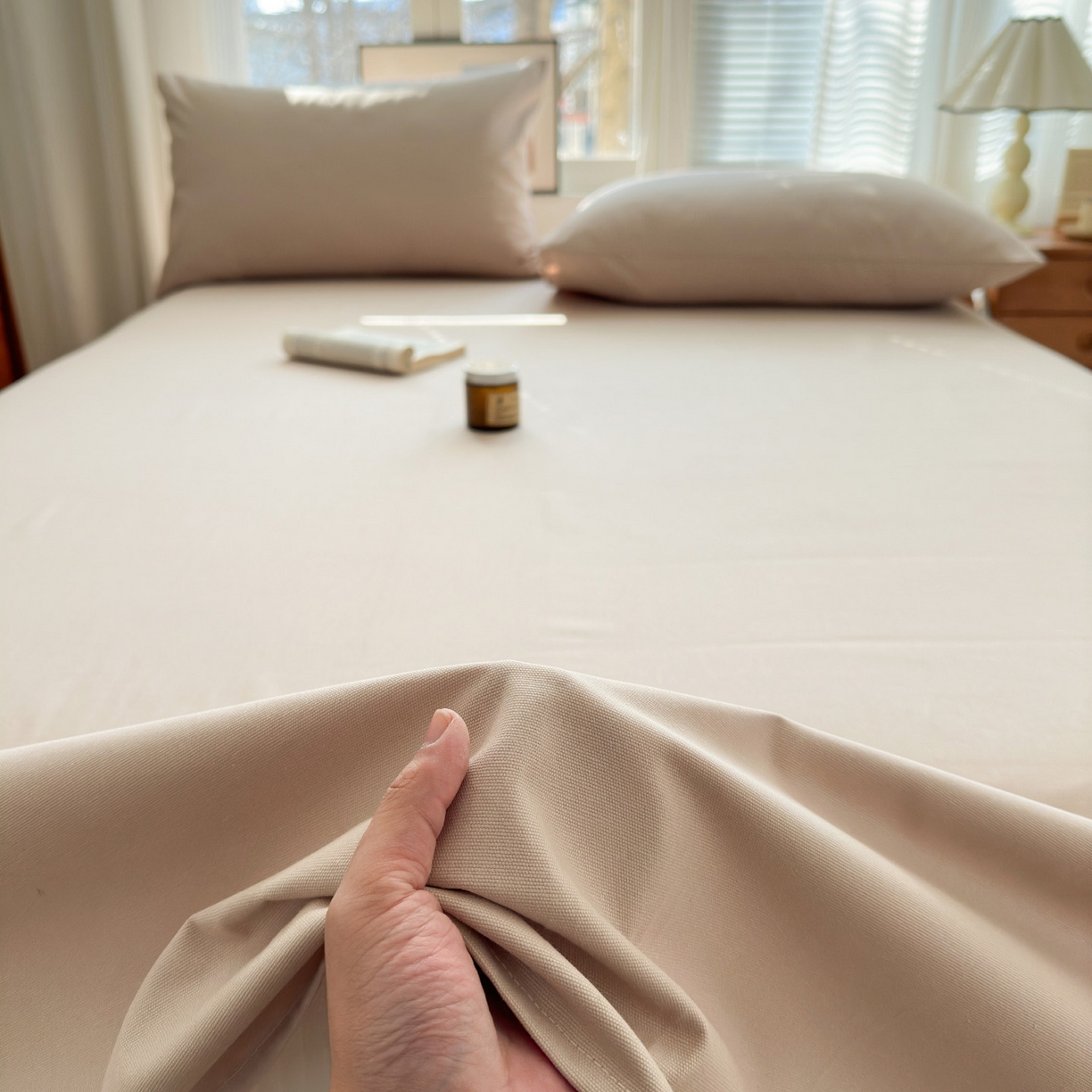 91家纺网 家纺一手货源 找家纺 女子家纺 2026新款全棉老粗布床单 亚麻咖