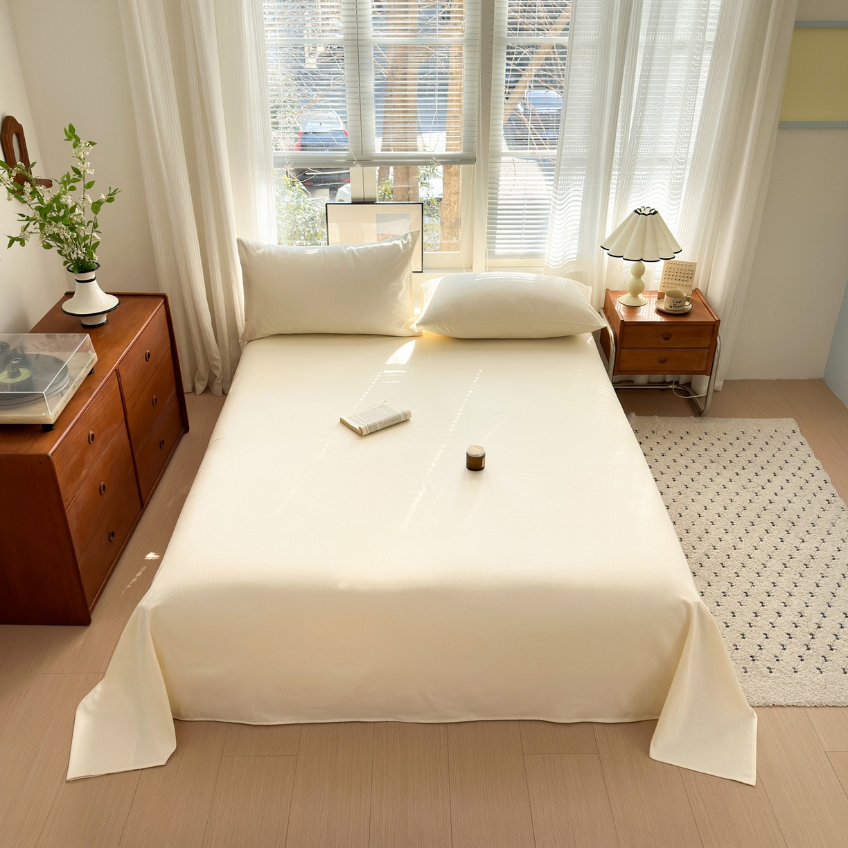 女子家纺 2026新款全棉老粗布床单 月白