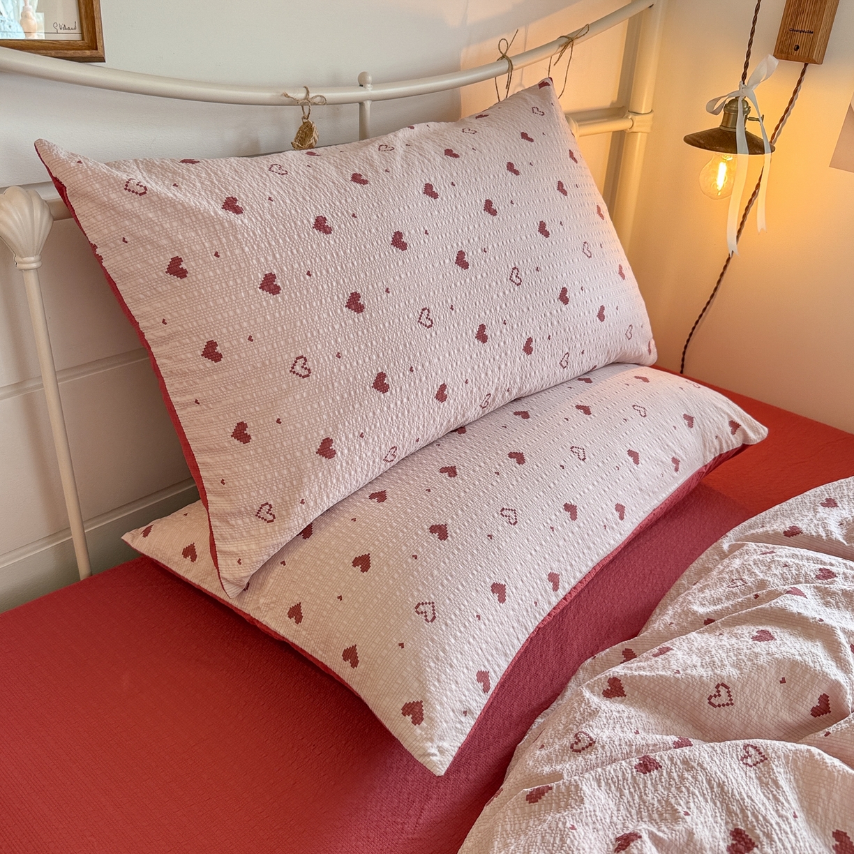 91家纺网 家纺一手货源 找家纺 初念 2026新款A类高品质110克超柔泡芙纱四件套 朦胧粉心