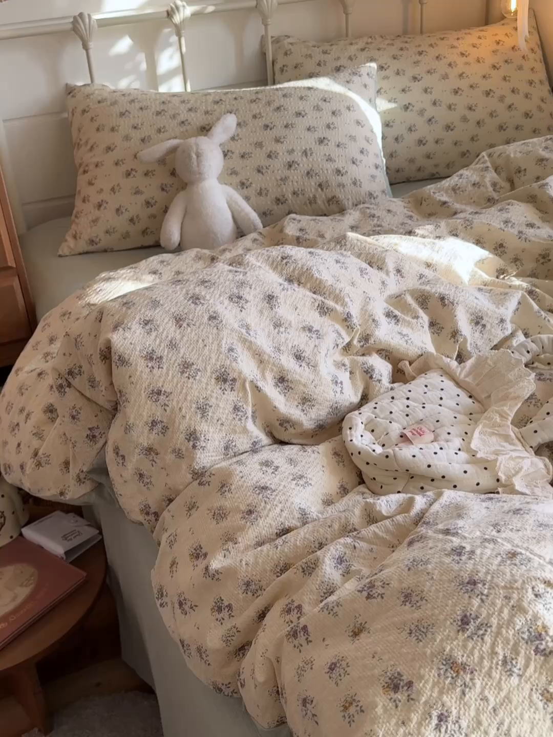 91家纺网 家纺一手货源 找家纺 初念 2026新款A类高品质110克超柔泡芙纱四件套 柔花