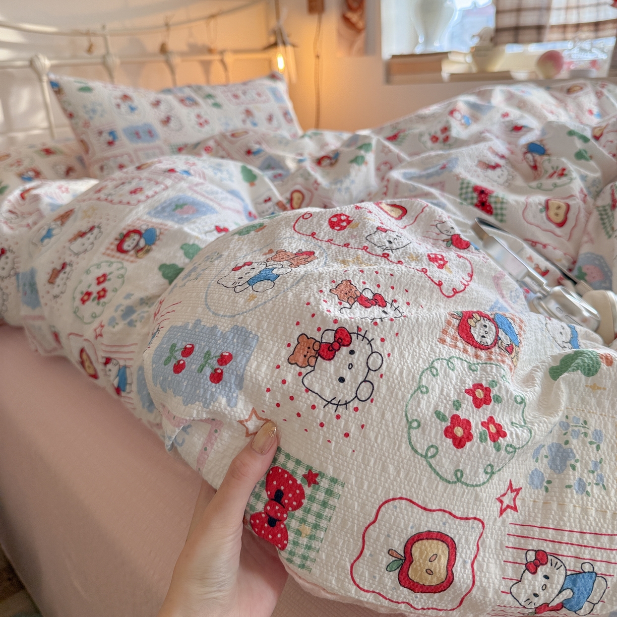 初念 2026新款A类高品质110克超柔泡芙纱四件套 童趣玩伴