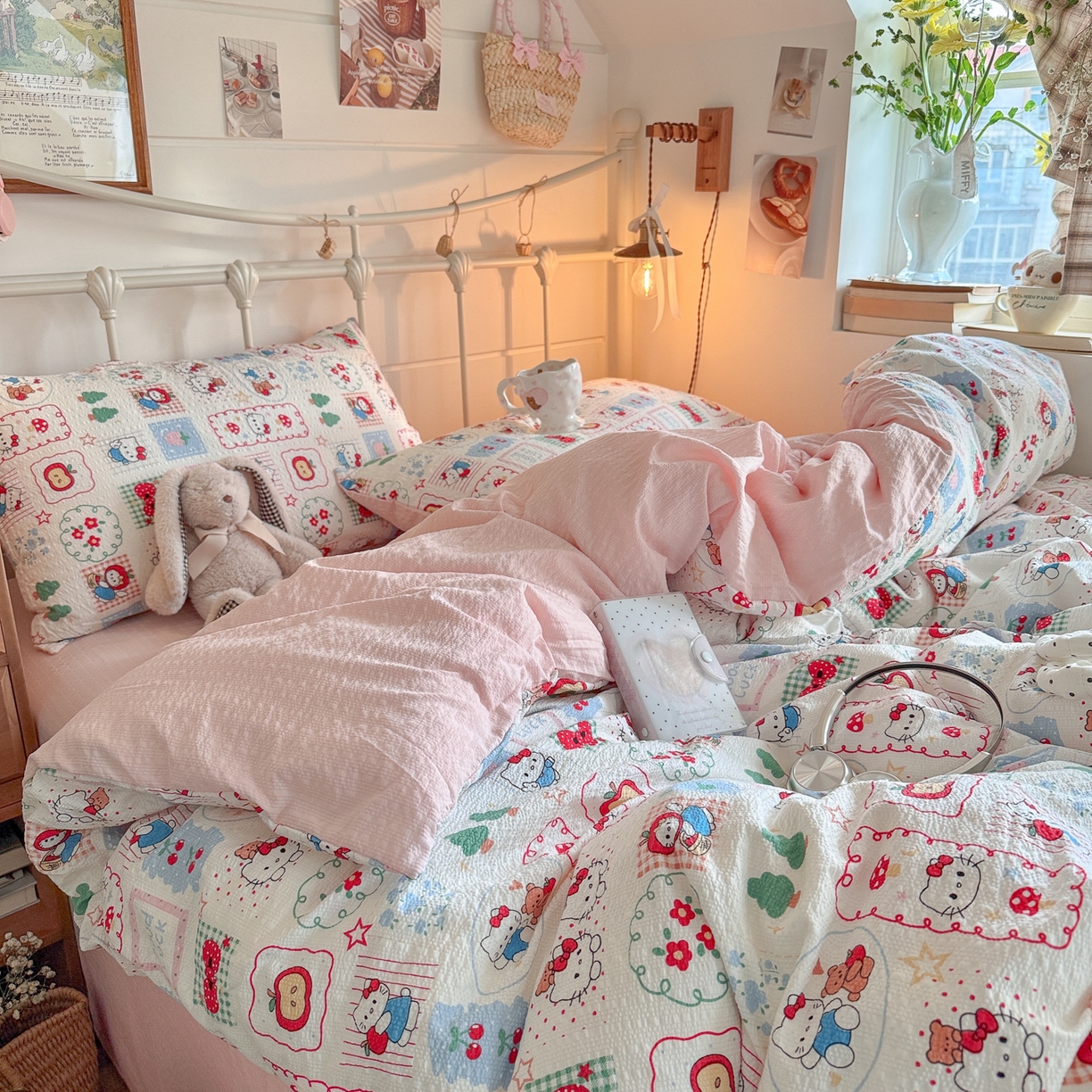 91家纺网 家纺一手货源 找家纺 初念 2026新款A类高品质110克超柔泡芙纱四件套 童趣玩伴