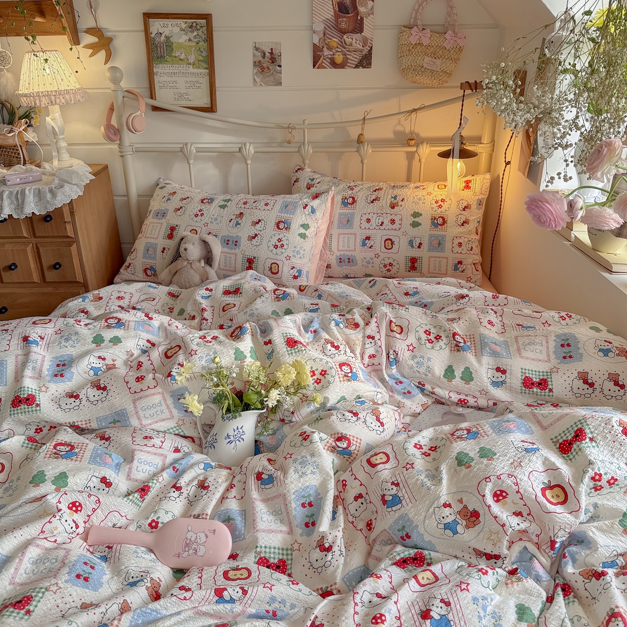 91家纺网 家纺一手货源 找家纺 初念 2026新款A类高品质110克超柔泡芙纱四件套 童趣玩伴