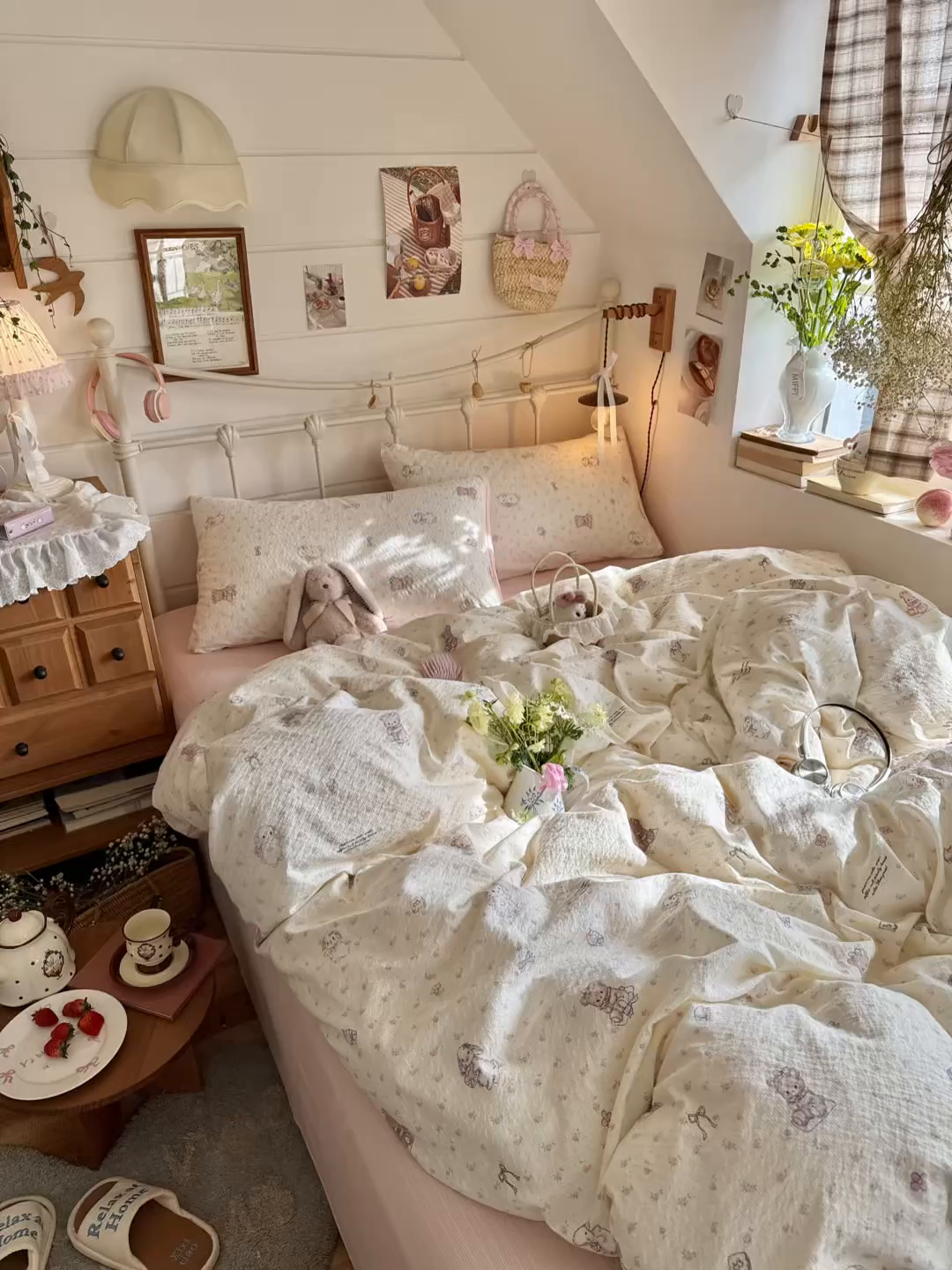 91家纺网 家纺一手货源 找家纺 初念 2026新款A类高品质110克超柔泡芙纱四件套 悦悦小兔