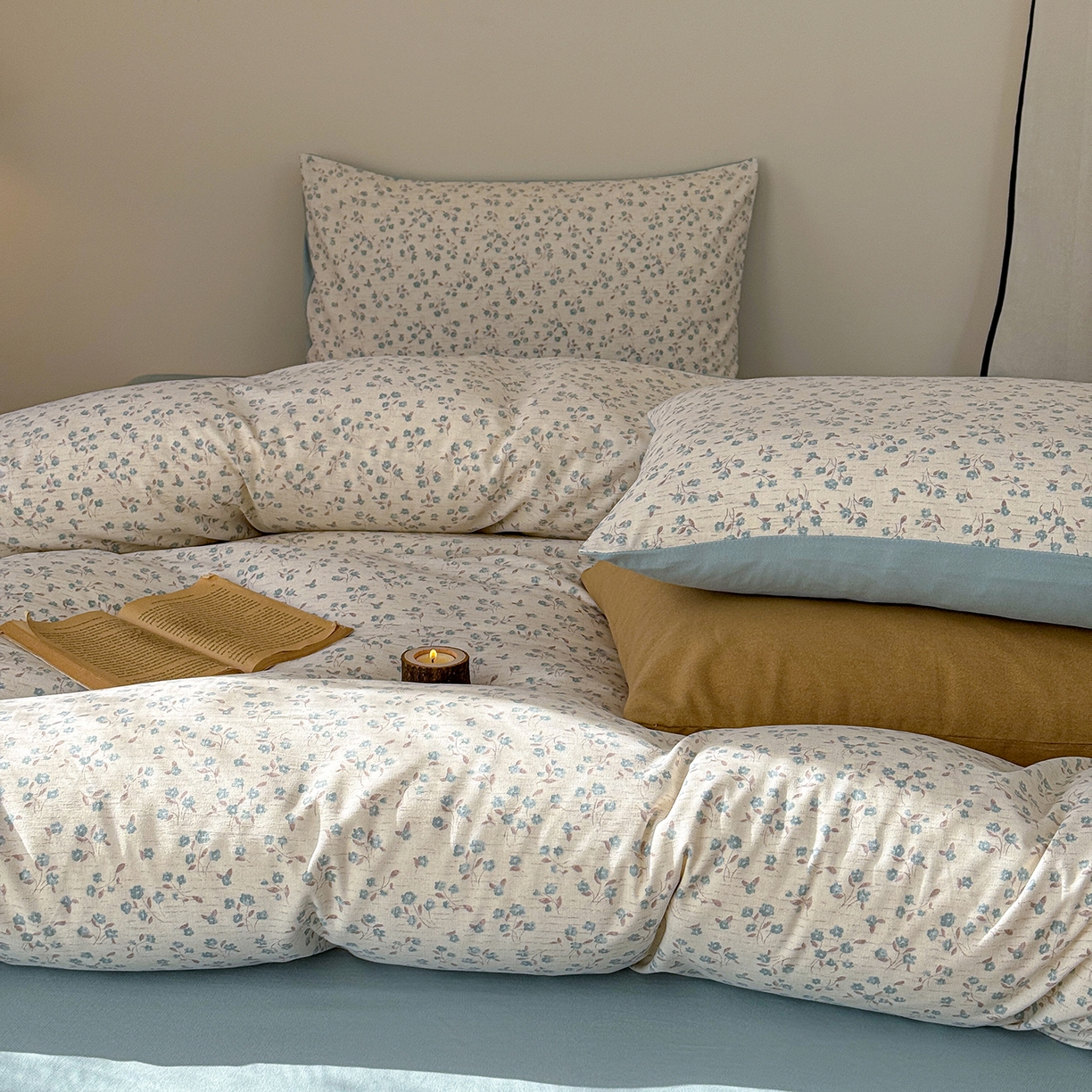 91家纺网 家纺一手货源 找家纺 （总）竹合家纺 2026春夏新品色织棉麻棉纱小露麻系列皱皱纱四件套