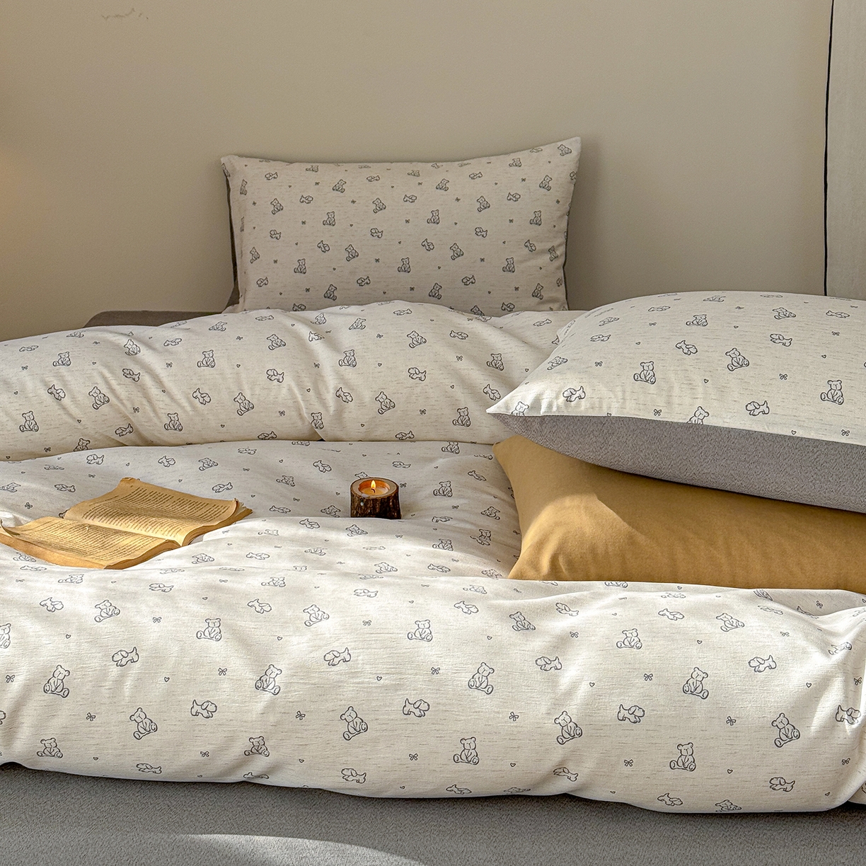 91家纺网 家纺一手货源 找家纺 （总）竹合家纺 2026春夏新品色织棉麻棉纱小露麻系列皱皱纱四件套