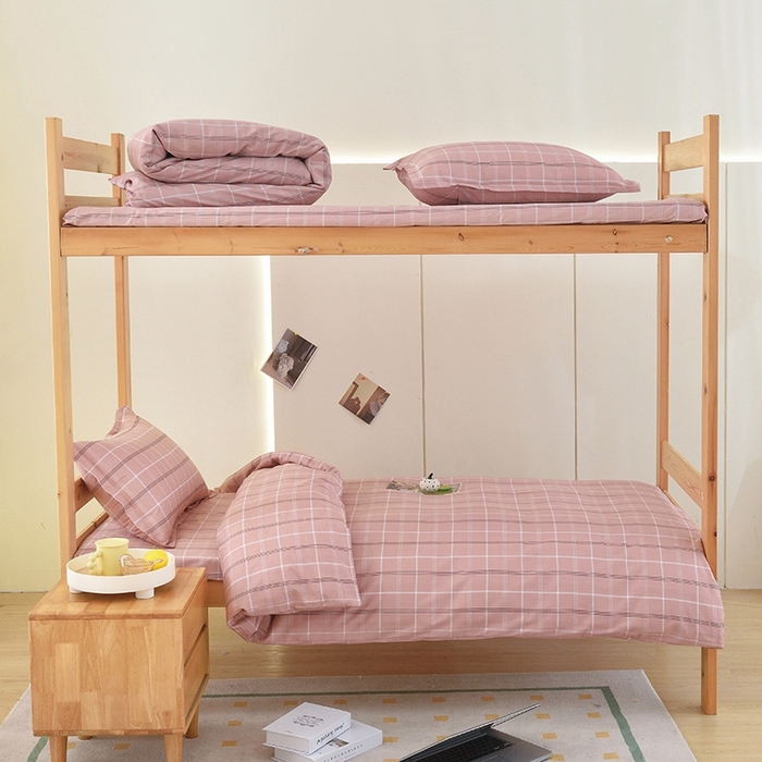 91家纺网 家纺一手货源 找家纺 朵希曼 2026新款全棉13372学生三件套系列 艾伦-粉