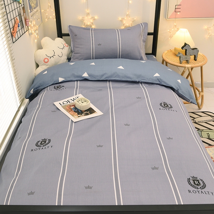 91家纺网 家纺一手货源 找家纺 朵希曼 2026新款全棉13372学生三件套系列 伯爵-灰