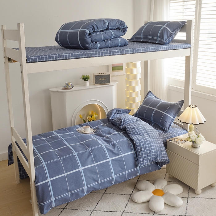 91家纺网 家纺一手货源 找家纺 朵希曼 2026新款全棉13372学生三件套系列 方格时代