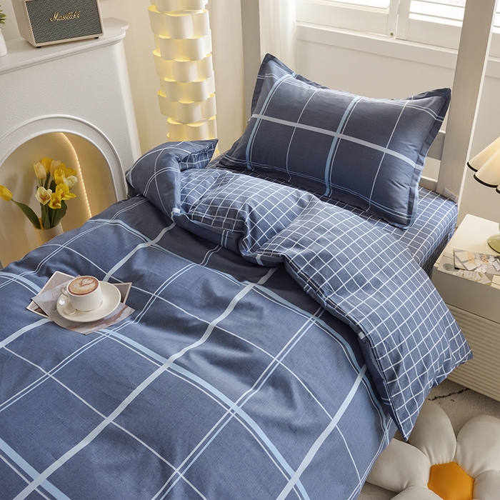 91家纺网 家纺一手货源 找家纺 朵希曼 2026新款全棉13372学生三件套系列 方格时代