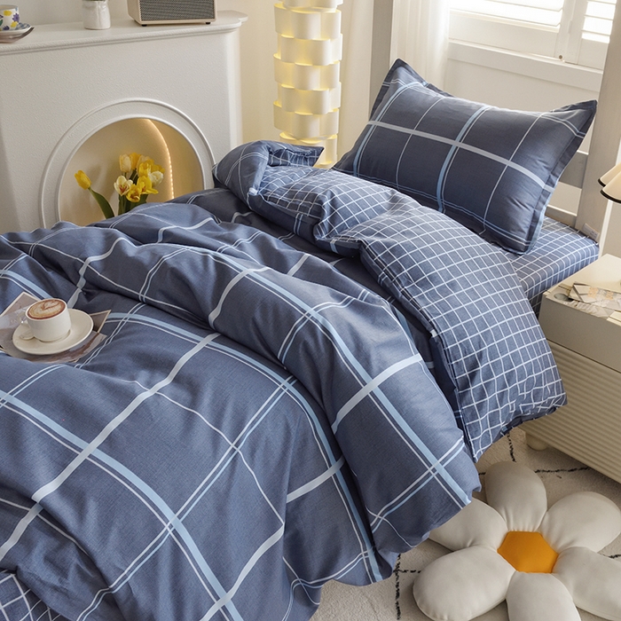 91家纺网 家纺一手货源 找家纺 朵希曼 2026新款全棉13372学生三件套系列 方格时代