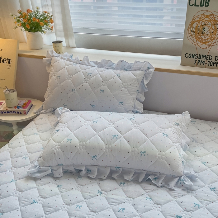 91家纺网 家纺一手货源 找家纺 优家居 2026新款精仿棉床裙四件套水洗棉韩版公主风花边床裙单被套直播外贸定制 潘多拉-兰