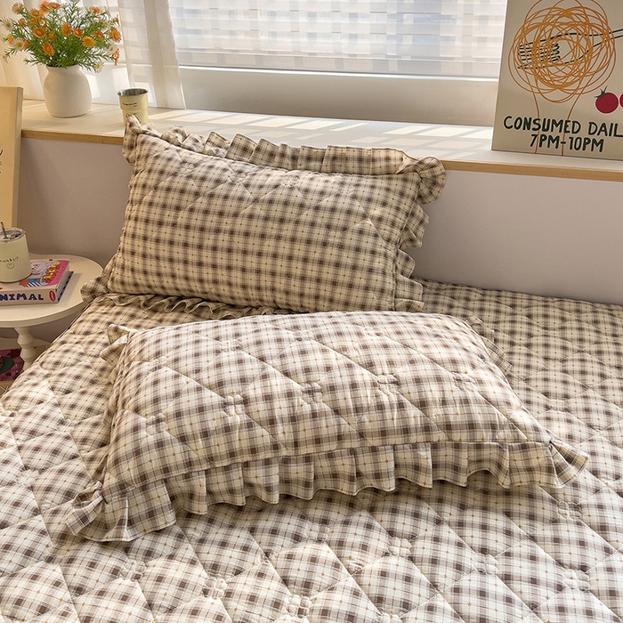 91家纺网 家纺一手货源 找家纺 优家居 2026新款精仿棉床裙四件套水洗棉韩版公主风花边床裙单被套直播外贸定制 星尚