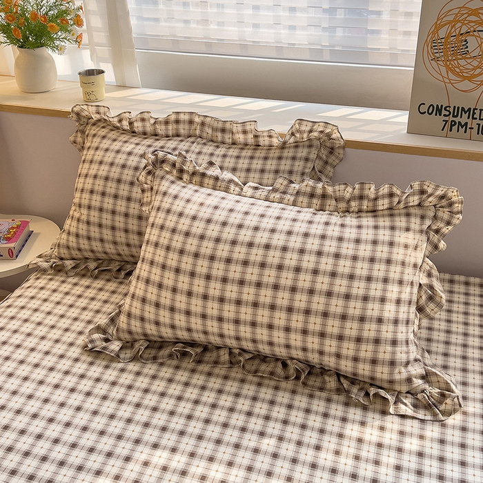 91家纺网 家纺一手货源 找家纺 优家居 2026新款精仿棉床裙四件套水洗棉韩版公主风花边床裙单被套直播外贸定制 星尚