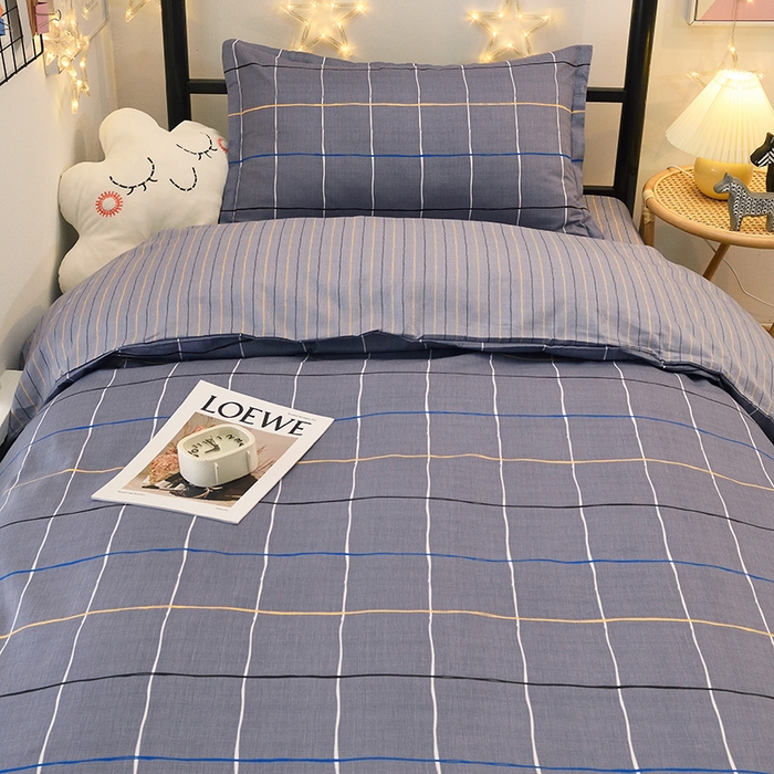 91家纺网 家纺一手货源 找家纺 朵希曼 2026新款全棉13372学生三件套系列 风尚-灰