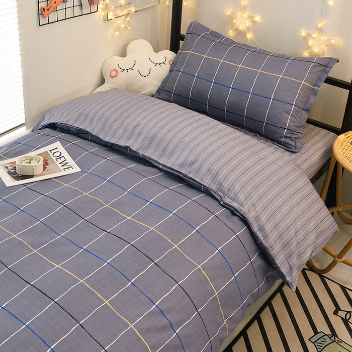 91家纺网 家纺一手货源 找家纺 朵希曼 2026新款全棉13372学生三件套系列 风尚-灰