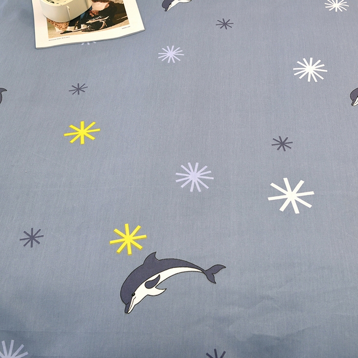 91家纺网 家纺一手货源 找家纺 朵希曼 2026新款全棉13372学生三件套系列 海豚-蓝