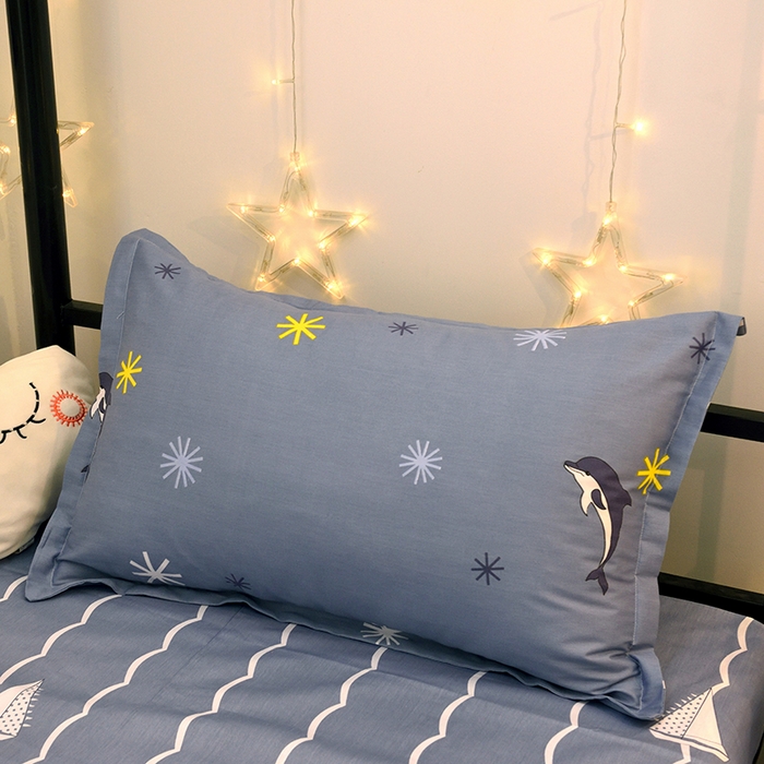 91家纺网 家纺一手货源 找家纺 朵希曼 2026新款全棉13372学生三件套系列 海豚-蓝