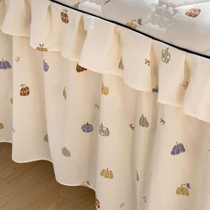 91家纺网 家纺一手货源 找家纺 （总）优家居 2026新款精仿棉夹棉床裙四件套水洗棉韩版公主风花边床裙被套直播外贸定制