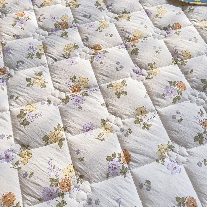 91家纺网 家纺一手货源 找家纺 优家居 2026新款精仿棉夹棉床裙四件套水洗棉韩版公主风花边床裙被套直播外贸定制 海芋恋