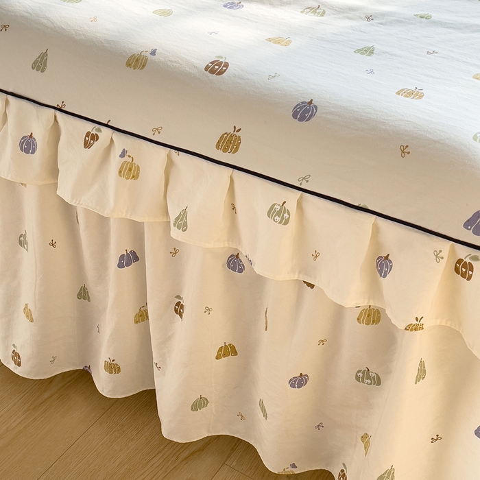 91家纺网 家纺一手货源 找家纺 （总）优家居 2026新款精仿棉床裙三件套水洗棉韩版公主风花边床裙直播外贸定制