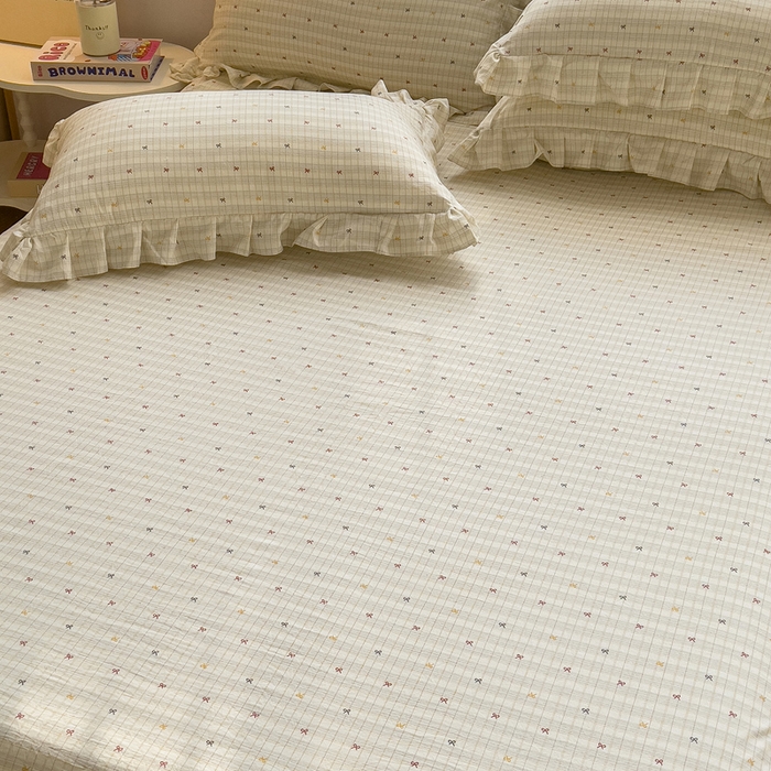 91家纺网 家纺一手货源 找家纺 优家居 2026新款精仿棉床裙三件套水洗棉韩版公主风花边床裙直播外贸定制 北岛之恋