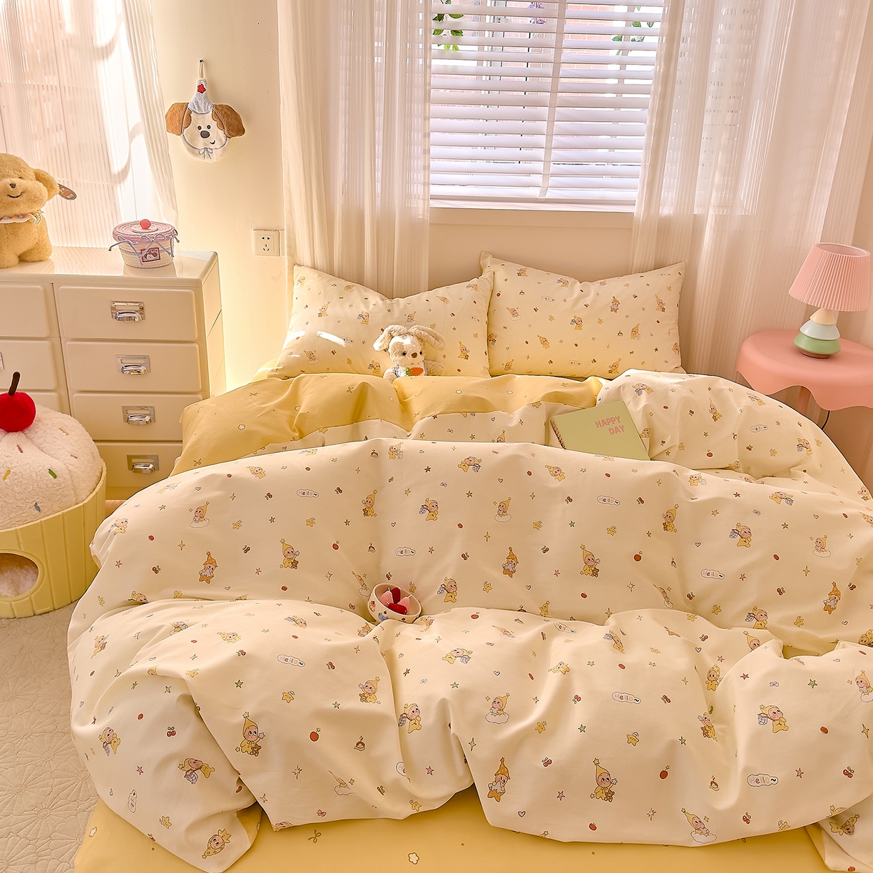 91家纺网 家纺一手货源 找家纺 （总）DoDo 兜兜 2026春夏新款全棉纯棉可爱卡通四件套