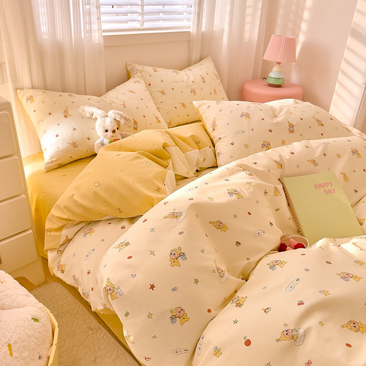 91家纺网 家纺一手货源 找家纺 （总）DoDo 兜兜 2026春夏新款全棉纯棉可爱卡通四件套