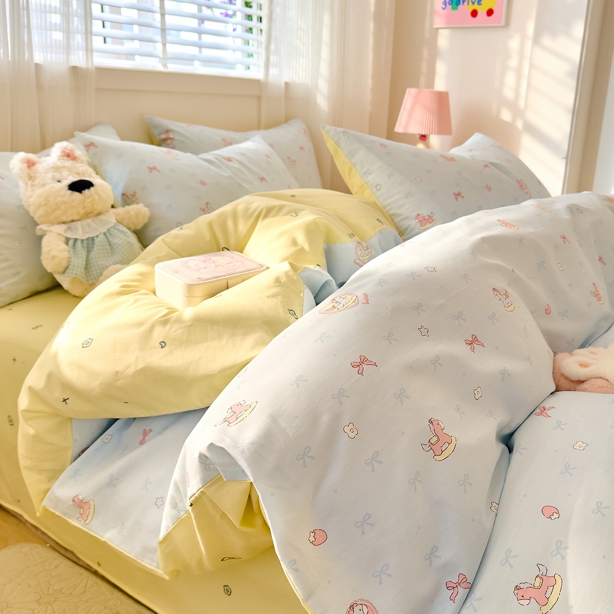 91家纺网 家纺一手货源 找家纺 （总）DoDo 兜兜 2026春夏新款全棉纯棉可爱卡通四件套