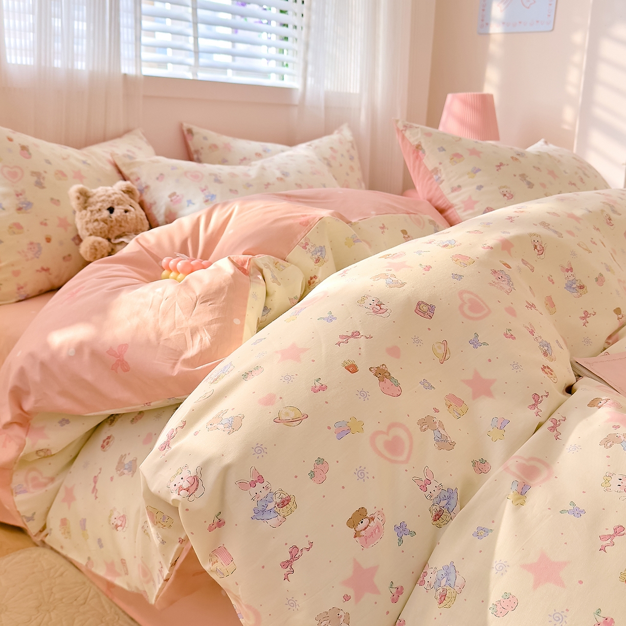 91家纺网 家纺一手货源 找家纺 （总）DoDo 兜兜 2026春夏新款全棉纯棉可爱卡通四件套