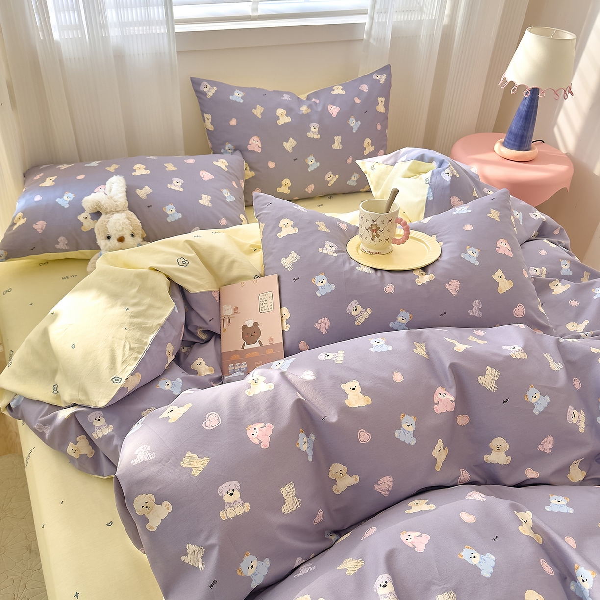 91家纺网 家纺一手货源 找家纺 DoDo 兜兜 2026春夏新款全棉纯棉可爱卡通四件套 动物方舟