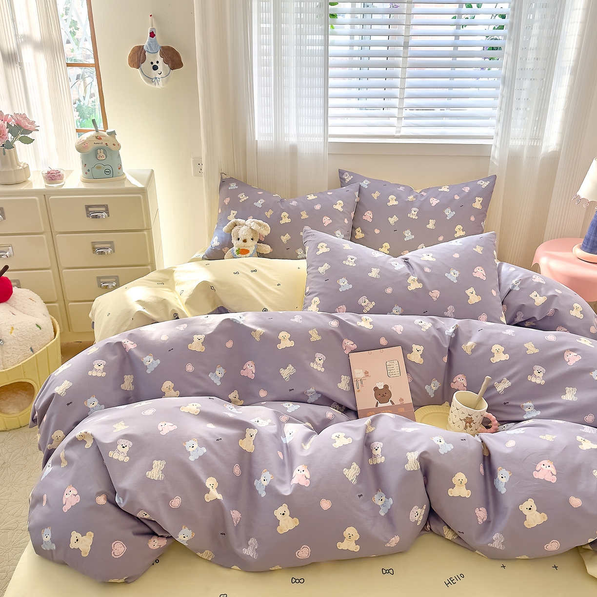 91家纺网 家纺一手货源 找家纺 DoDo 兜兜 2026春夏新款全棉纯棉可爱卡通四件套 动物方舟