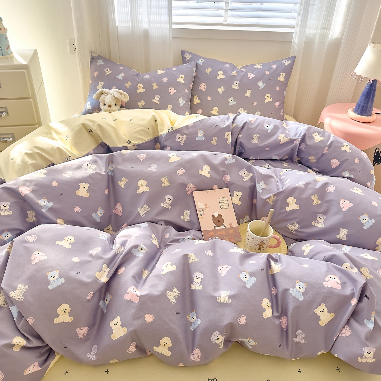 91家纺网 家纺一手货源 找家纺 DoDo 兜兜 2026春夏新款全棉纯棉可爱卡通四件套 动物方舟