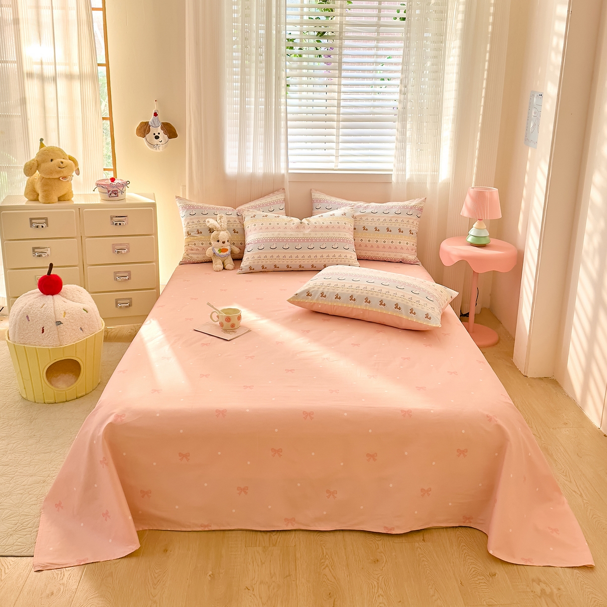 91家纺网 家纺一手货源 找家纺 DoDo 兜兜 2026春夏新款全棉纯棉可爱卡通四件套 彩虹小马驹