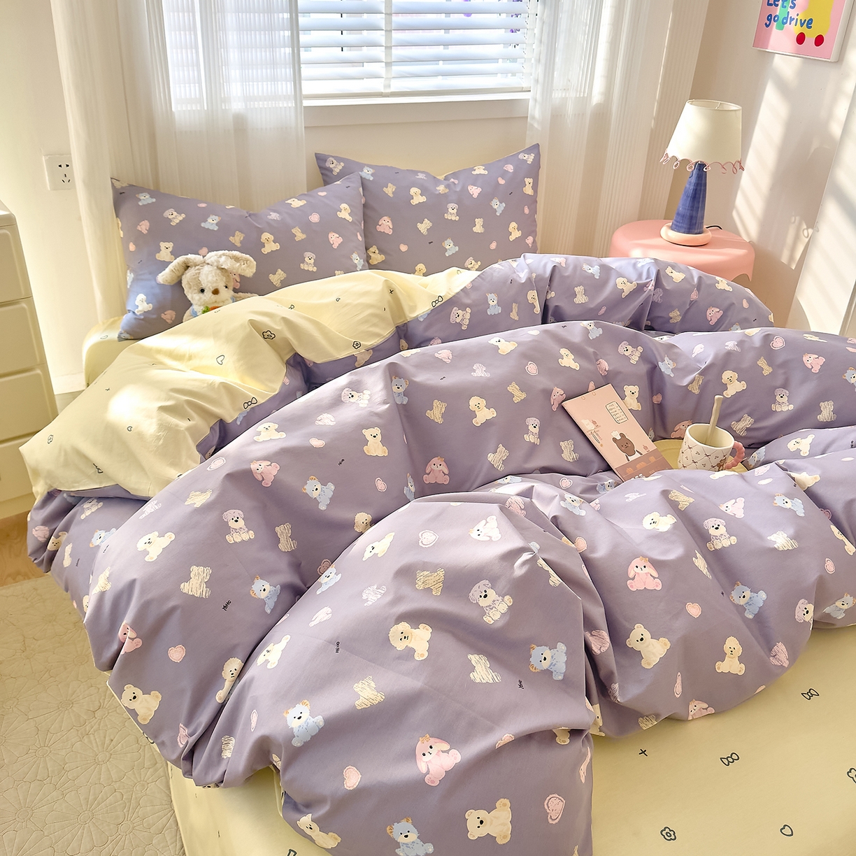 91家纺网 家纺一手货源 找家纺 DoDo 兜兜 2026春夏新款全棉纯棉可爱卡通四件套 动物方舟